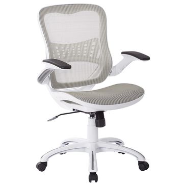 Serta Essentials Faux Leather Low-Back Office Chair with Back Mesh, Cream