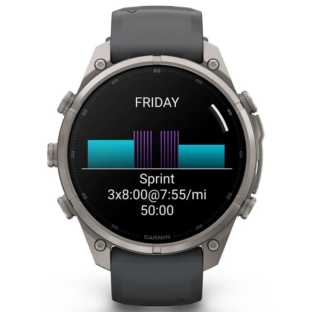 Garmin fenix 9 Pro Smartwatch 47mm Titanium with Graphite and Black Silicone Band, , large