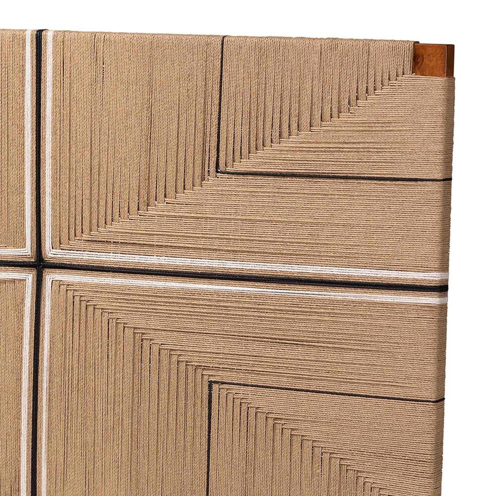 Baxton Studio Prita King Paper Loom Headboard in Natural Brown, , large
