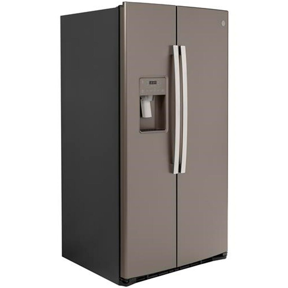 GE Appliances 25.1 Cu. Ft. SidebySide with External Dispenser in Slate NFM