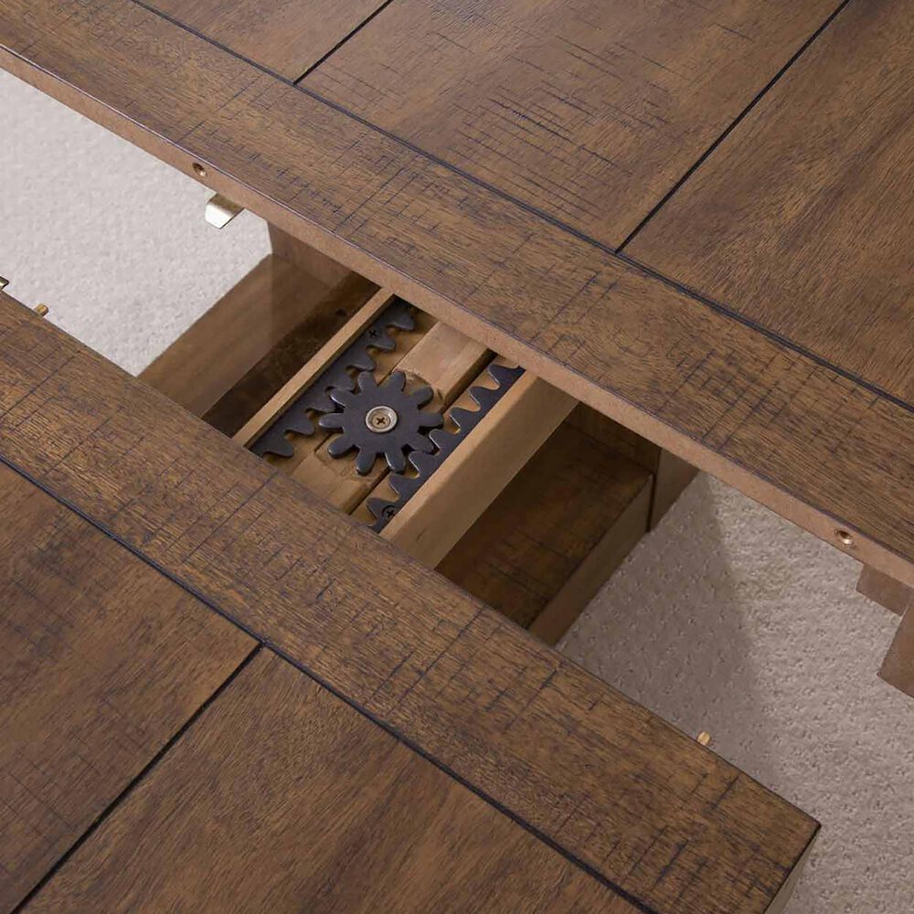 Crystal City Garland 7-Piece Rectangular Dining Set in Toffee, , large