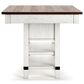 Ashley Valebeck Counter Height Table in White and Brown - Table Only, , large