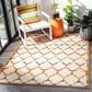 Safavieh Cabana CBN333A 6"7" x 9" Ivory and Orange Indoor/Outdoor Area Performance Rug, , large