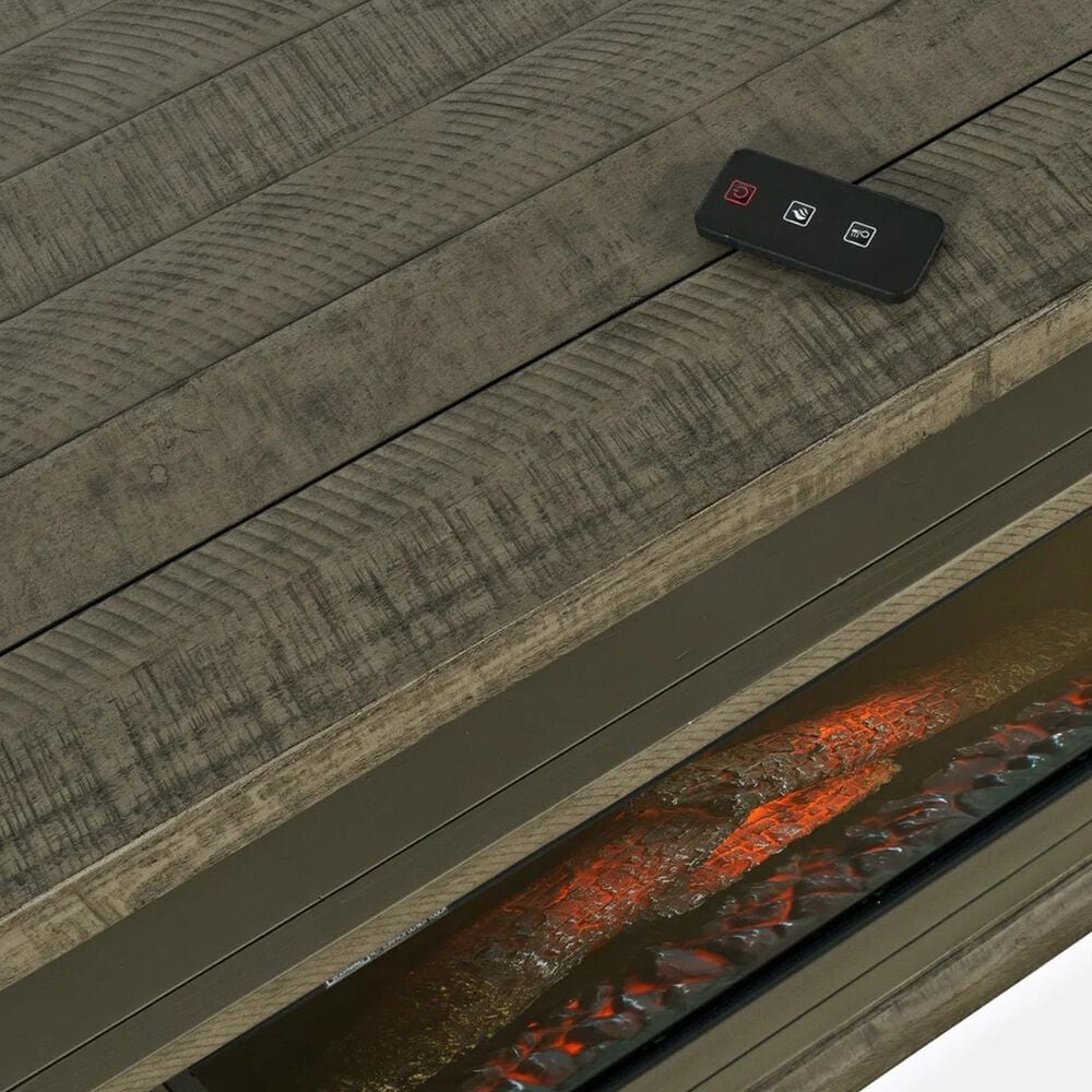 Waltham Telluride 60" TV Stand with Electric Fireplace in Driftwood, , large