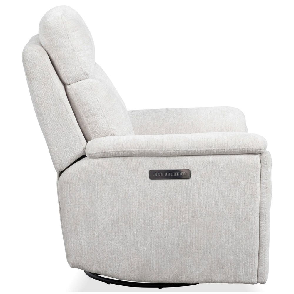 Flexsteel Refined Power Swivel Gliding Recliner with Power Headrest and Lumbar in Pearl, , large