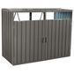 Hearth and Haven Outdoor Metal Garbage Bin Shed for 2 Trash Cans with Lockable Doors in Gray, , large