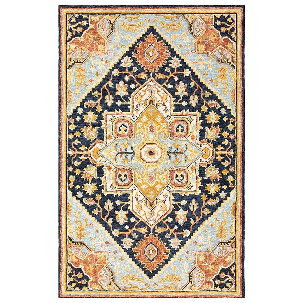 Oriental Weavers Alfresco 28408 2"6" x 8" Navy and Rust Runner, , large