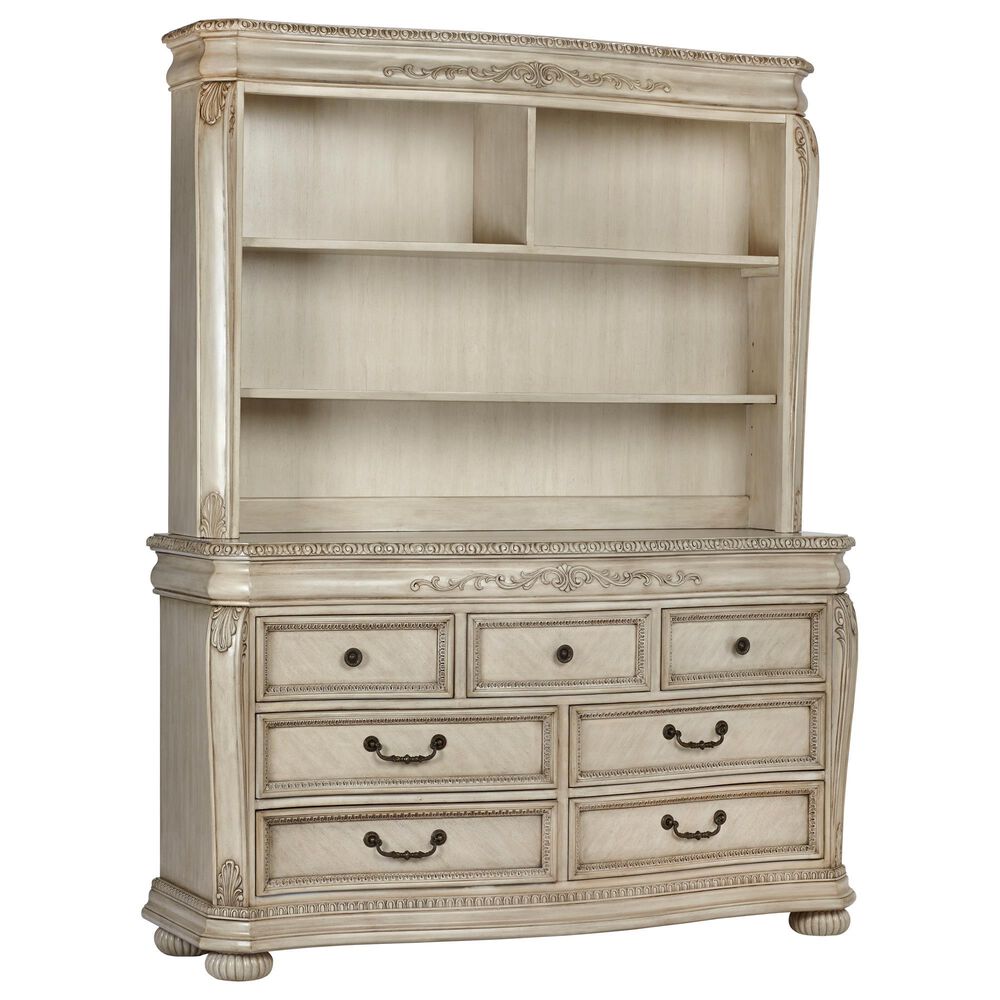 Munire Wessex 7-Drawer Double Dresser and Hutch in Seashell, , large