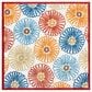 Safavieh Cabana CBN801A 8" Square Creme and Red Indoor/Outdoor Area Performance Rug, , large