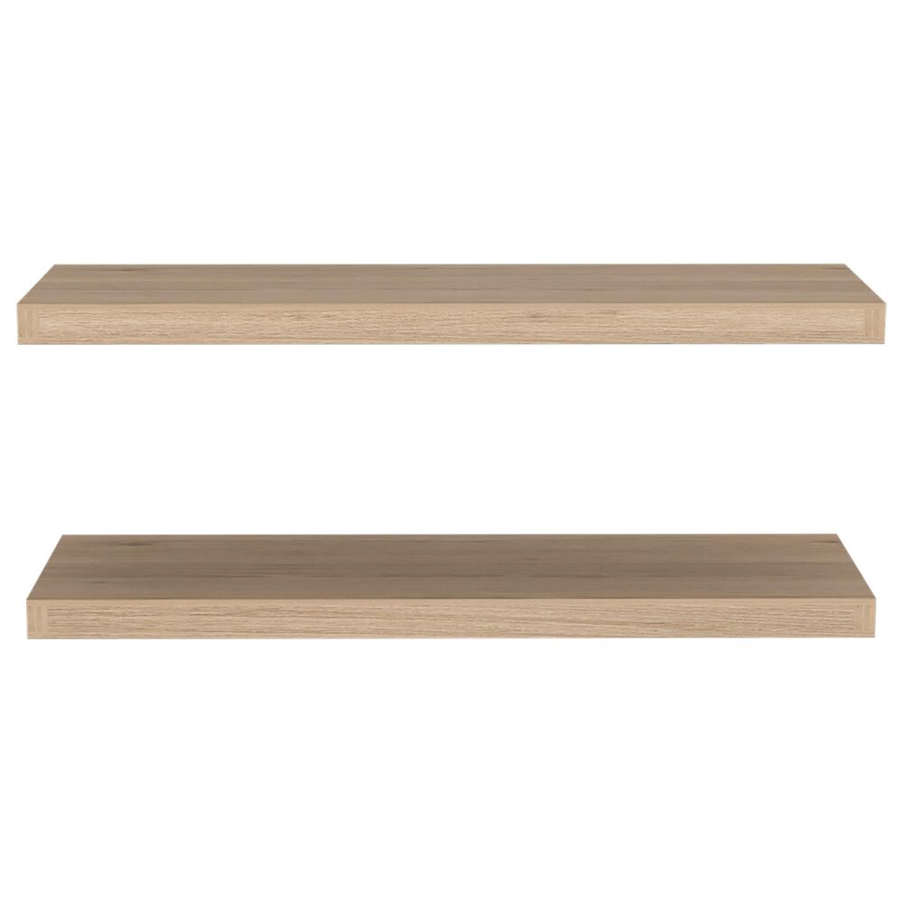 Hearth and Haven Ecco32" Floating Wall Shelf in Old Pine (Set of 2), , large