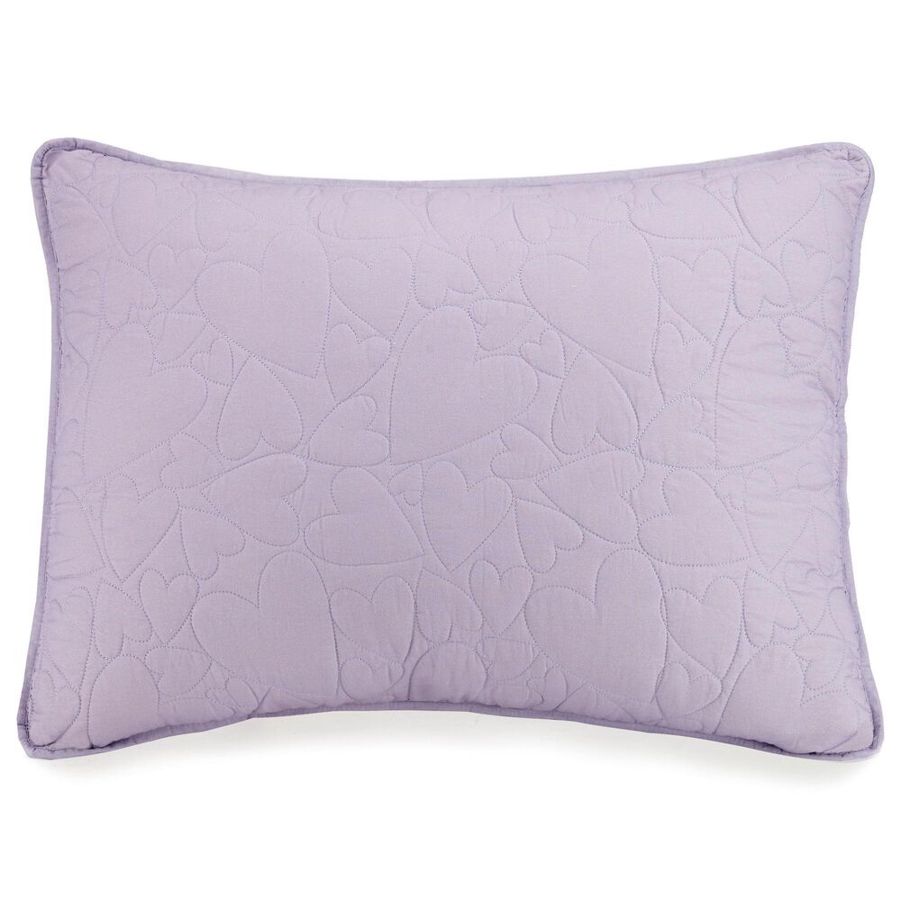 Peking Handicraft Heart 4-Piece Twin Quilt Set in Lavender, , large