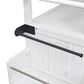 Hearth and Haven Outdoor Kitchen Island Cart with Adjustable Shelves and Stainless Steel Top in White, , large