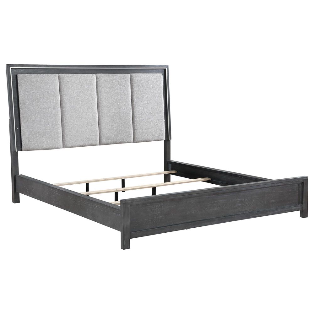 New Heritage Design Odessa 4-Piece Queen Bedroom Set in Charcoal and Silver, , large