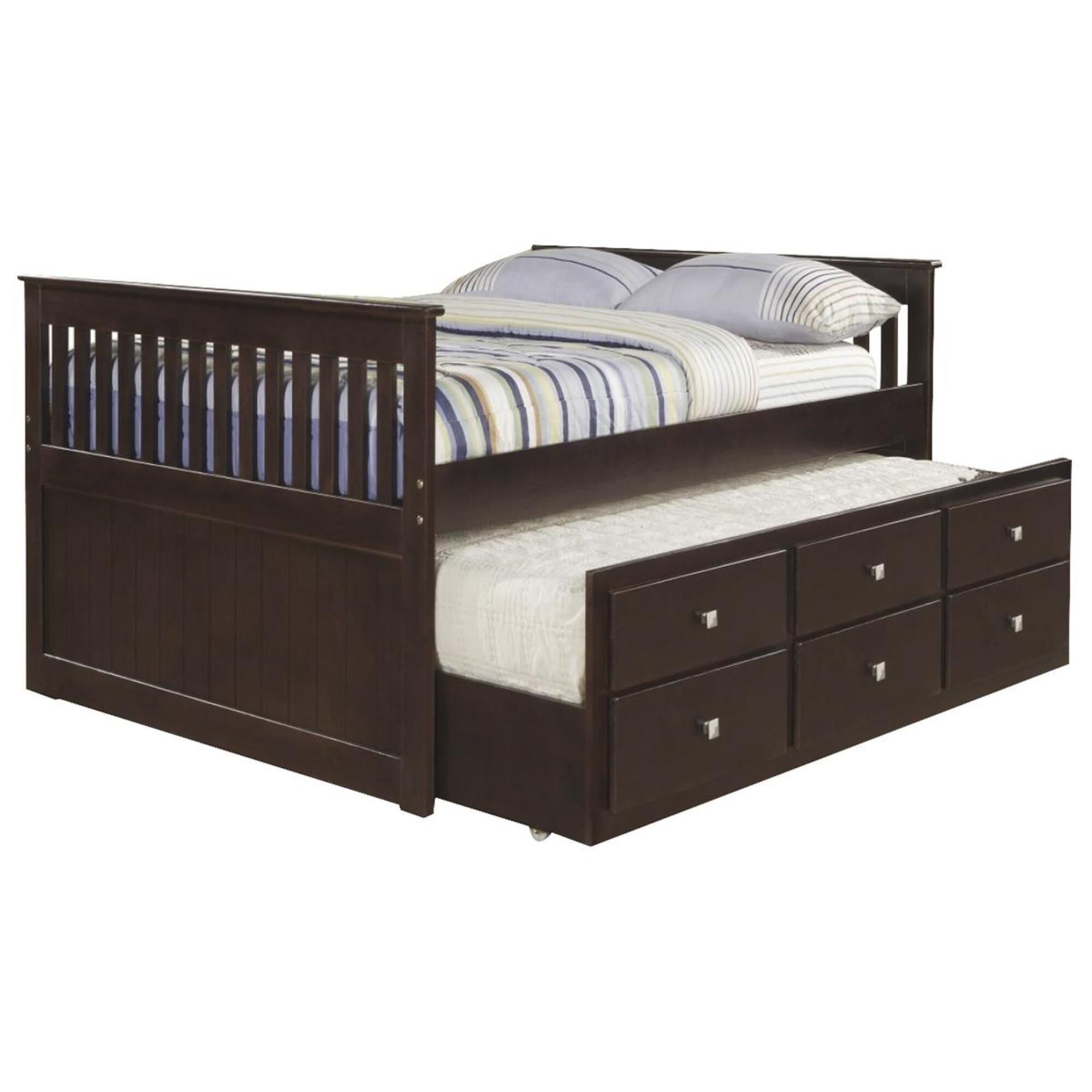 Cambria Designs Twin Bed with Trundle in Dark Cappuccino