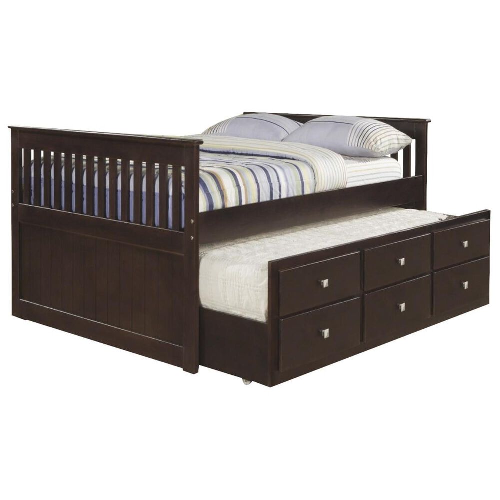 Forest Grove Twin Bed with Trundle in Dark Cappuccino, , large