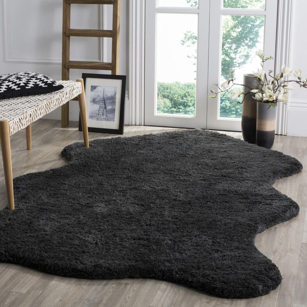 Safavieh Sheep Shag SSG101C 5&#39; x 8&#39; Charcoal Area Rug, , large