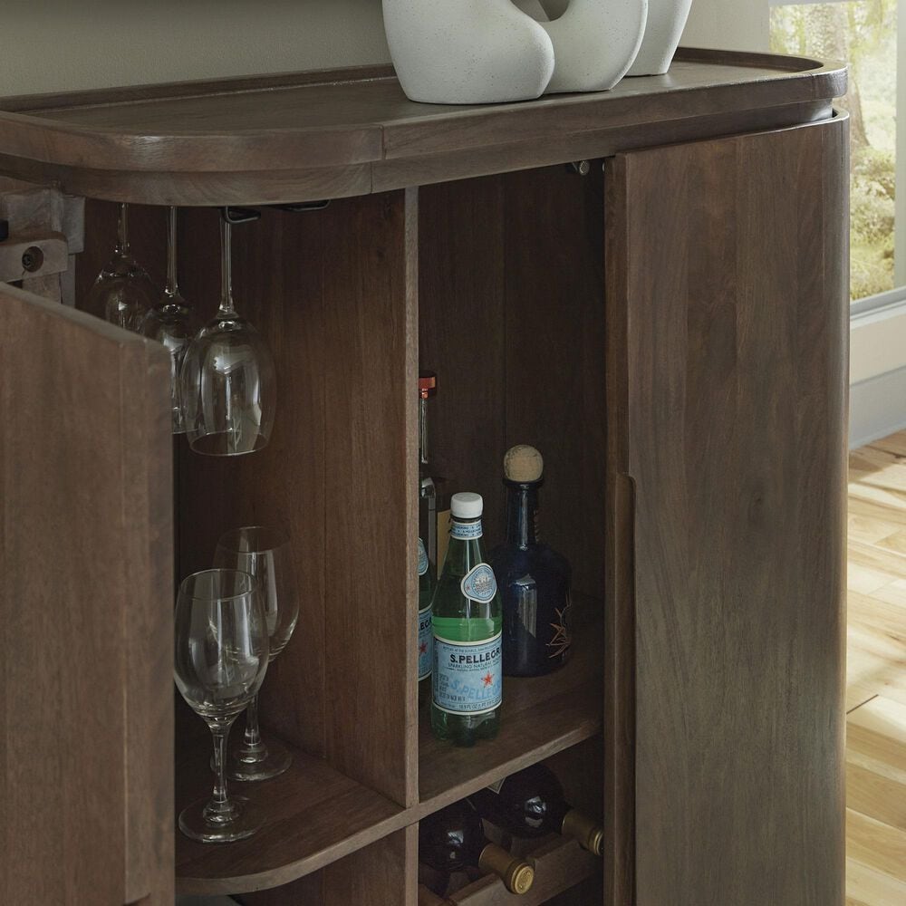 Ashley Landermont Bar Cabinet in Medium Brown, , large