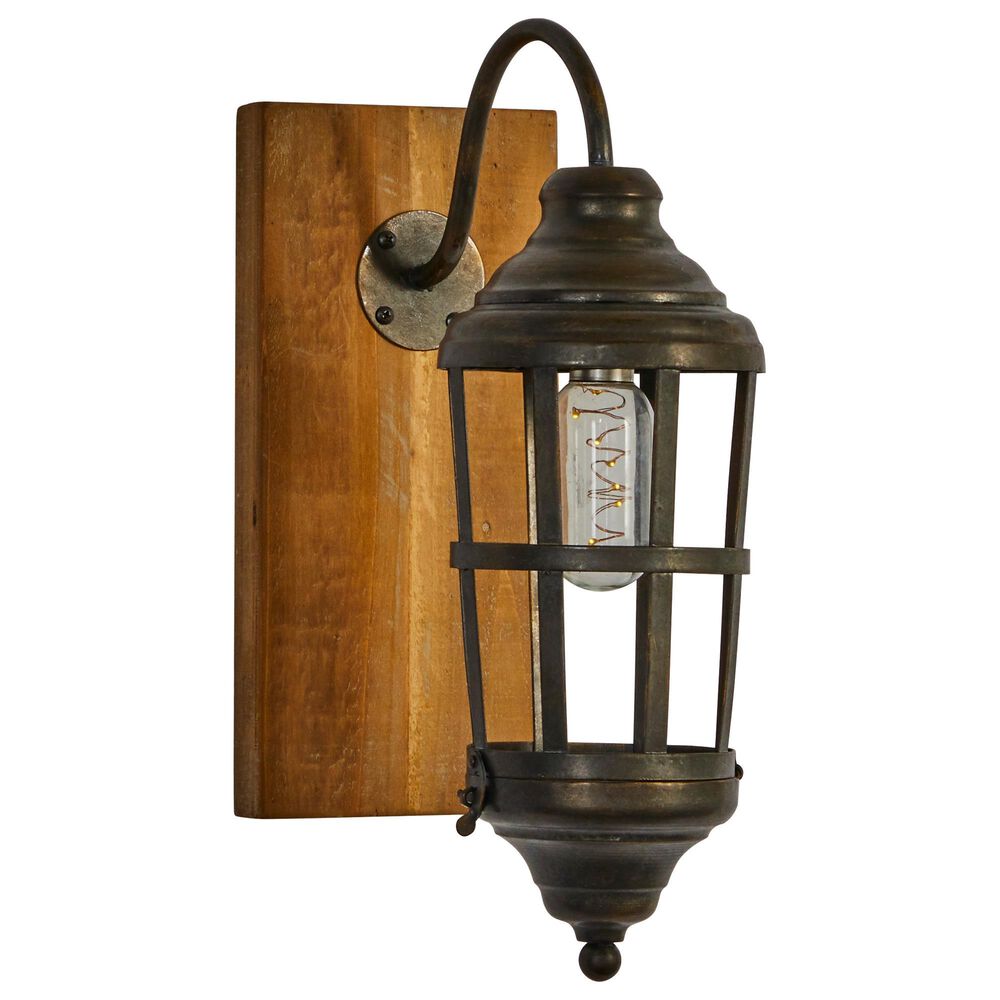 Maple and Jade 6" x 15" Wall Sconce in Brown and Black, , large
