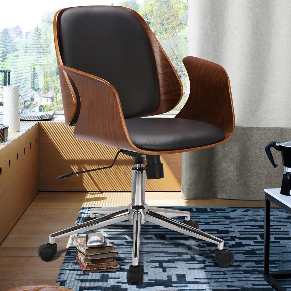 Blue River Santiago Office Chair in Black and Walnut, , large