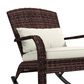 Hearth and Haven Outdoor Adirondack Rocking Chair with Dark Brown Frame in Cream White, , large