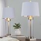 LumiSource Glacier Glass Table Lamp in Clear and Brushed Nickel (Set of 2), , large