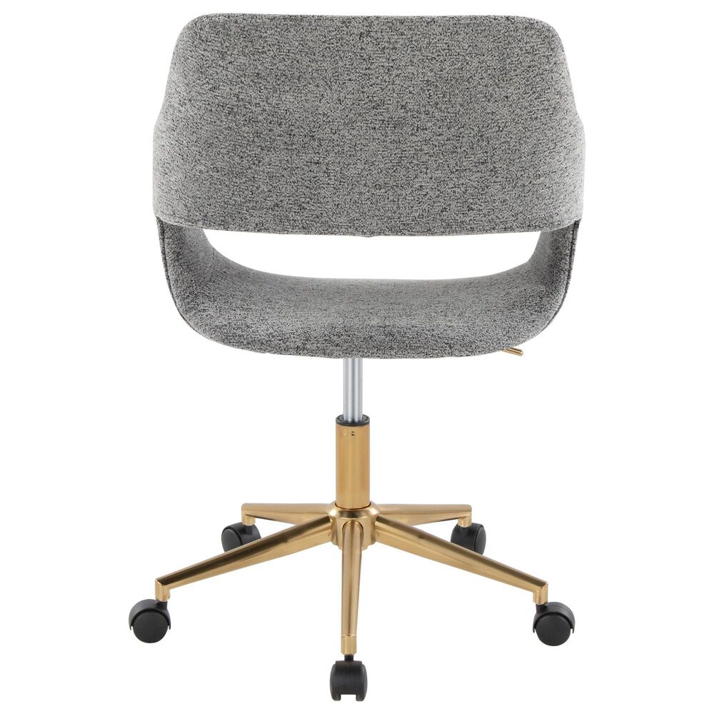 Lumisource Margarite Task Chair with Grey Fabric Cushion in Gold, , large