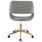 Lumisource Margarite Task Chair with Grey Fabric Cushion in Gold, , large