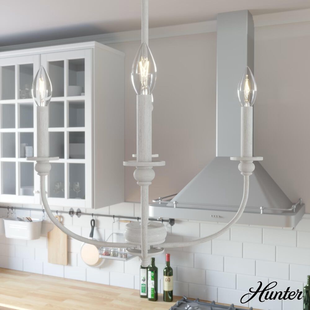 Hunter Southcrest 18&quot; 4-Light Chandelier in Distressed White, , large