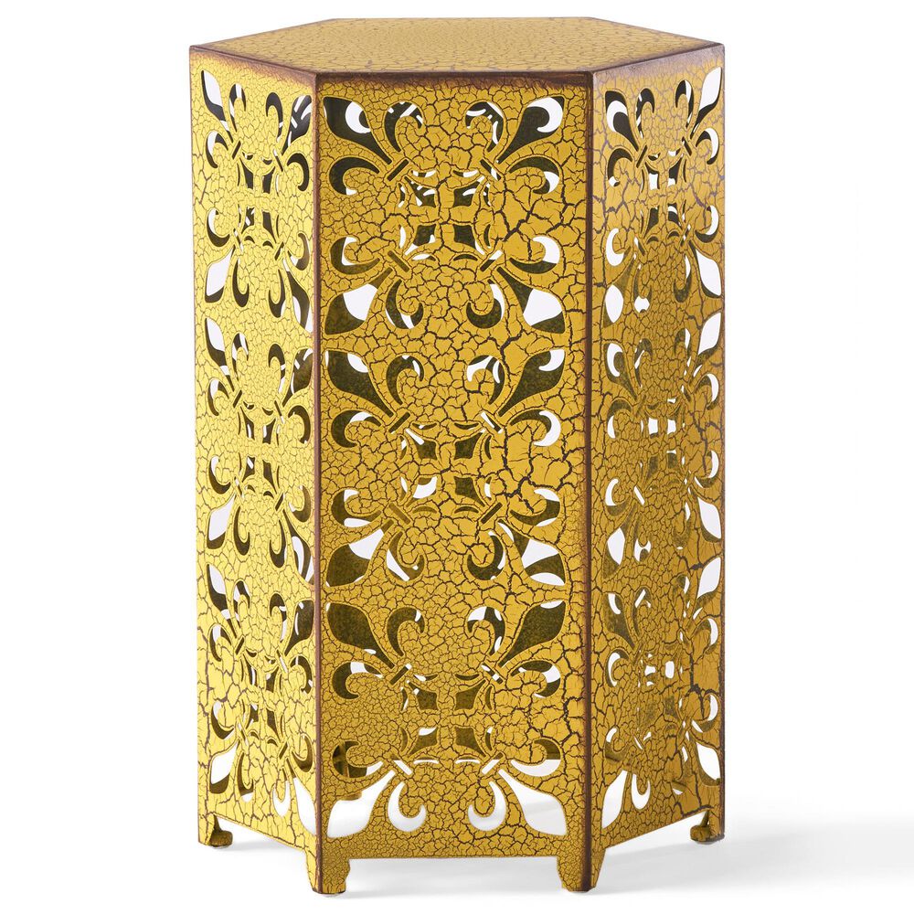 Hearth and Haven Selva Patio Accent Table in Antique Yellow &#40;Set of 2&#41;, , large