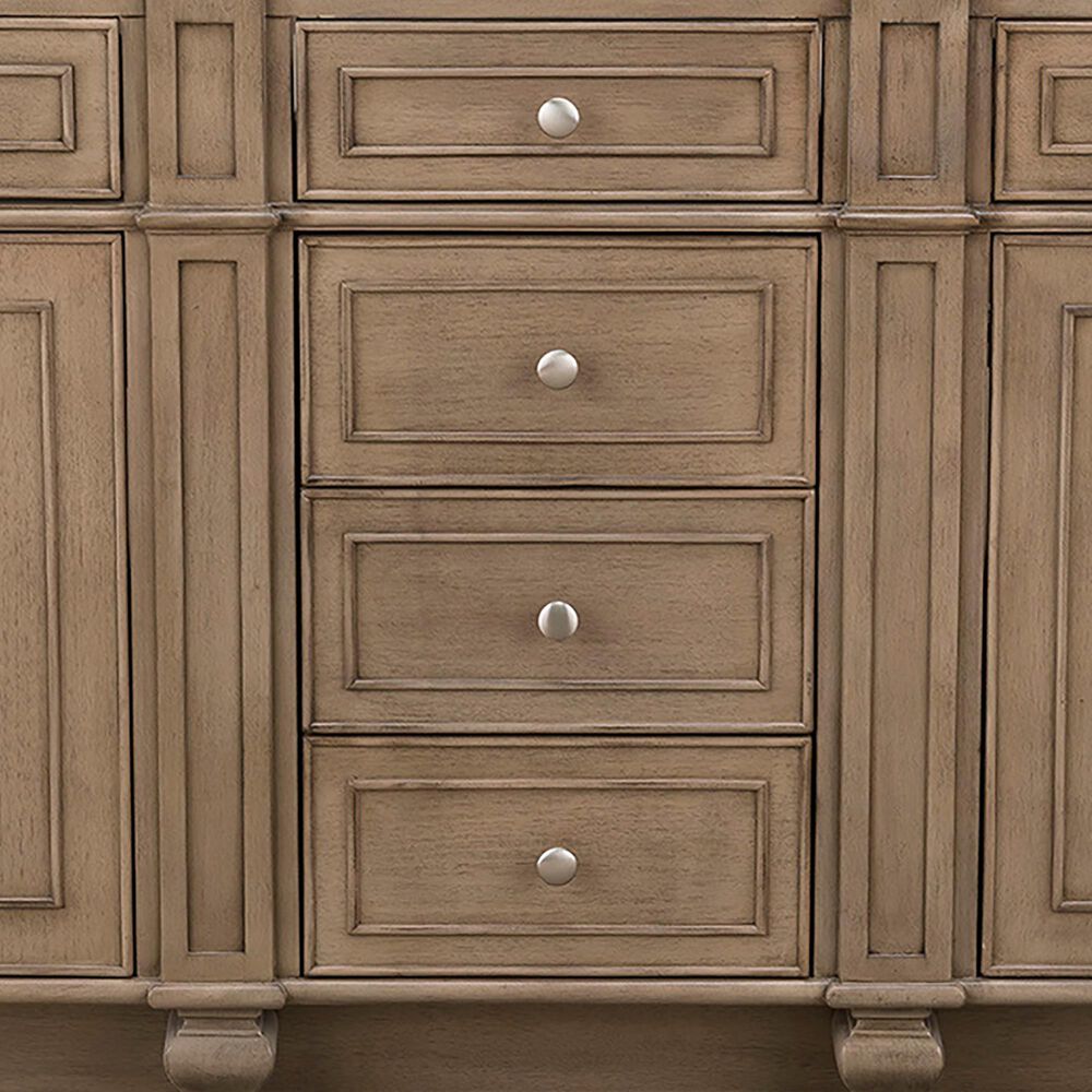 James Martin Vanities Bristol 72&quot; Double Bathroom Vanity in Whitewashed Walnut with 3 cm Victorian Silver Quartz Top and Rectangular Sinks, , large