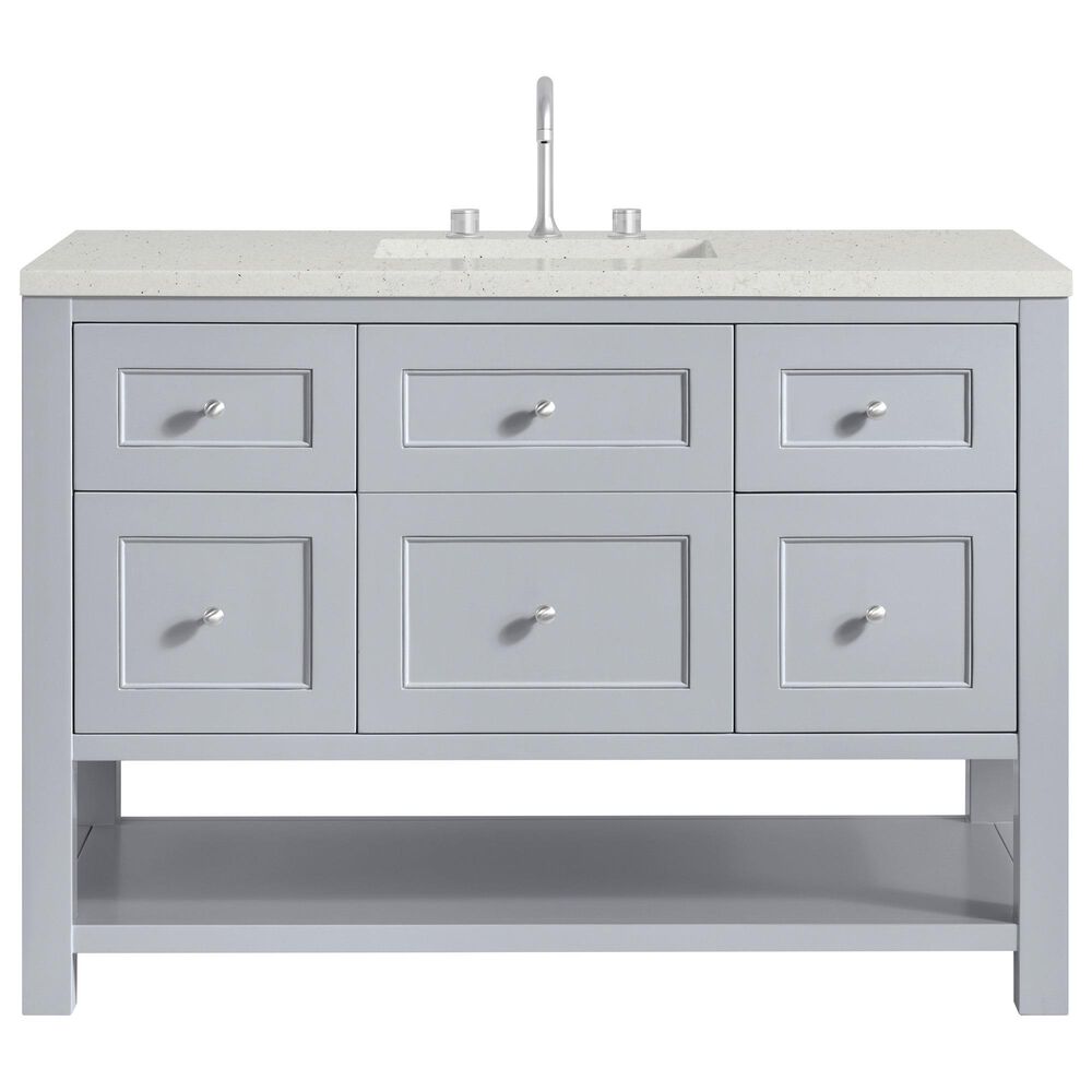 James Martin Vanities Breckenridge 48" Single Bathroom Vanity in Serenity Blue with 3 cm Lime Delight Quartz Top and Rectangular Sink, , large