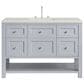 James Martin Vanities Breckenridge 48" Single Bathroom Vanity in Serenity Blue with 3 cm Lime Delight Quartz Top and Rectangular Sink, , large