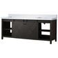 Lexora Home Marsyas 84" Double Bathroom Vanity in Brown with White Quartz Top and Rectangular Sinks, , large