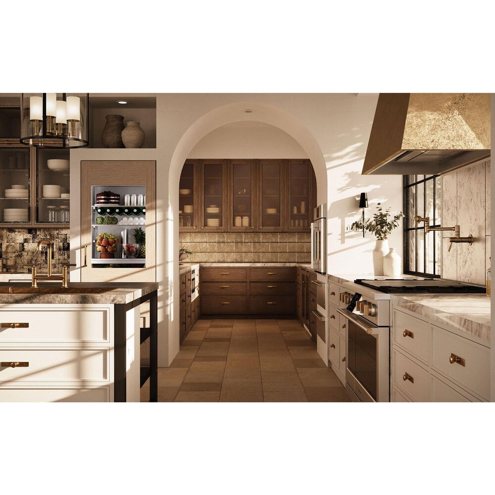 Monogram 48&quot; Wall Mounted Hood in Brass, , large