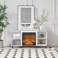 HOMLUX 47" Corner Fireplace TV Stand in Solid White, , large