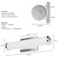 Hunter Holly Grove 18" 2-Light Vanity with Cased White Shade in Chrome, , large