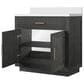 Lexora Home Abbey 36" Single Bathroom Vanity in Black Oak with 2 cm White Cultured Marble Top and Rectangular Sink, , large