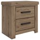 Ashley Oliandon King Panel Bed Dresser Chest and 2 Nightstands in Light Brown, , large