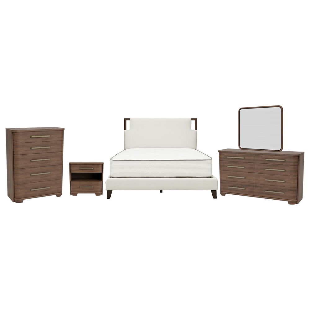 Riverside Furniture Delia 5-Piece Queen Panel Bedroom Set in Nouveau Walnut, , large