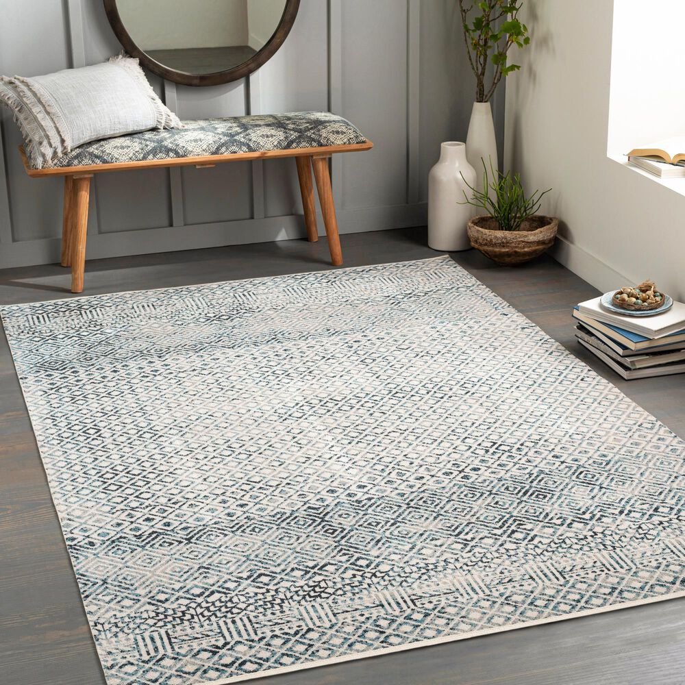 Surya Lavadora Southwestern 9&#39;3&quot; x 12&#39; Ink Blue, Blue, Gray and Light Gray Area Rug, , large