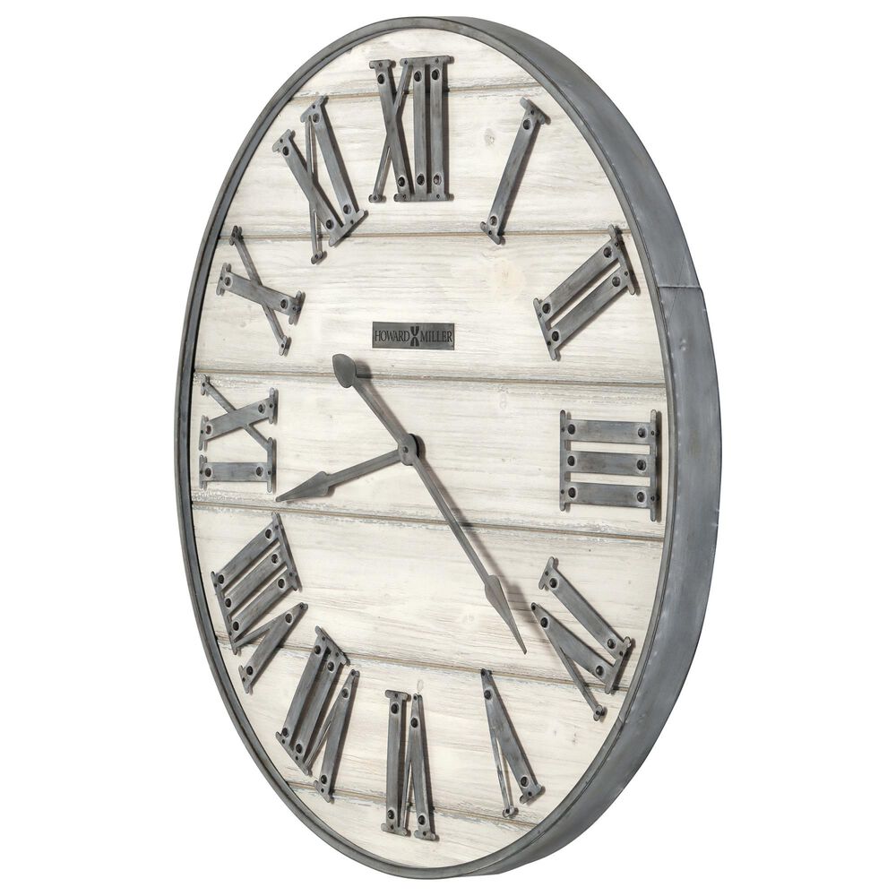 Howard Miller West Grove Oversized Wall Clock in Aged Gray and White Washed, , large
