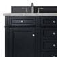 James Martin Vanities Brittany 60" Double Bathroom Vanity in Black Onyx with 3 cm Victorian Silver Quartz Top and Rectangular Sinks, , large