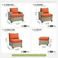 HOMLUX 7-Piece Modular Patio Conversation Set in Orange, , large