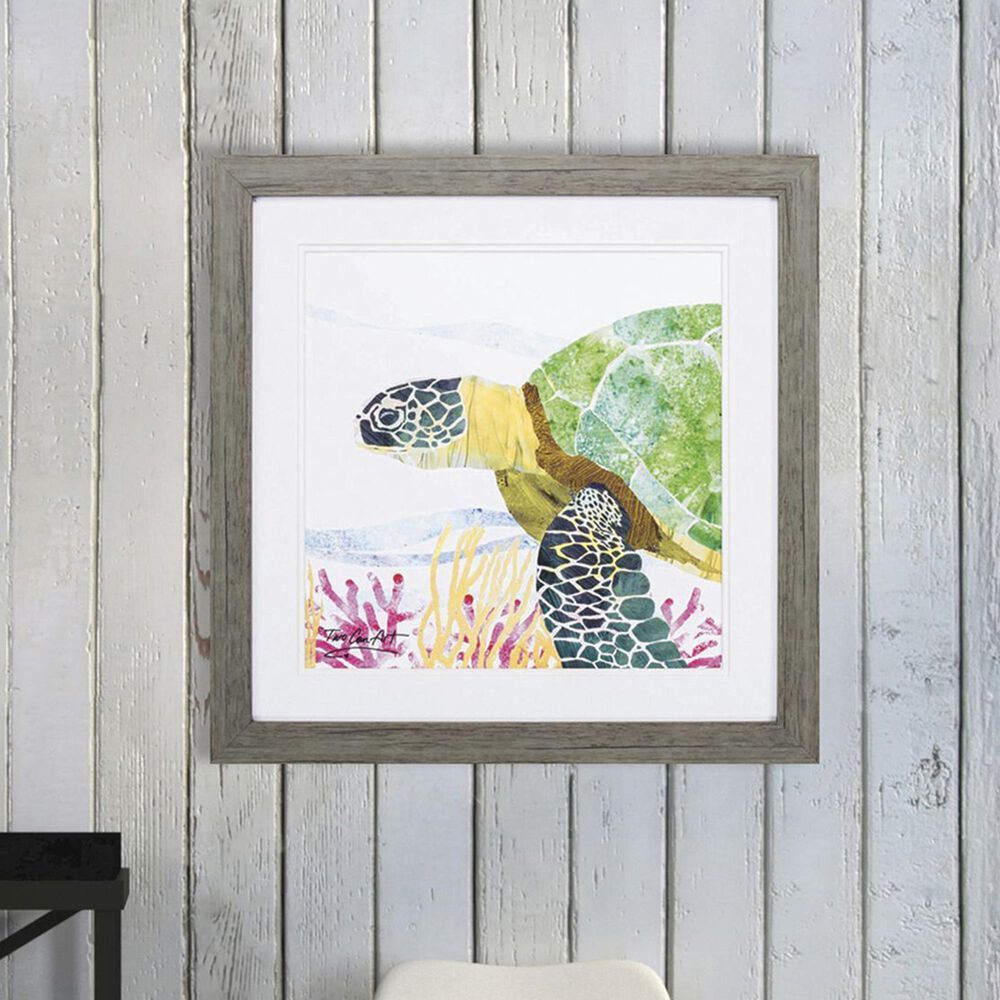 Paragon 23" Square Sea Creature Turtle Wall Art in Yellow, , large