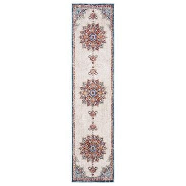 Safavieh Aria Oriental 2" x 8" Ivory and Navy Runner, , large