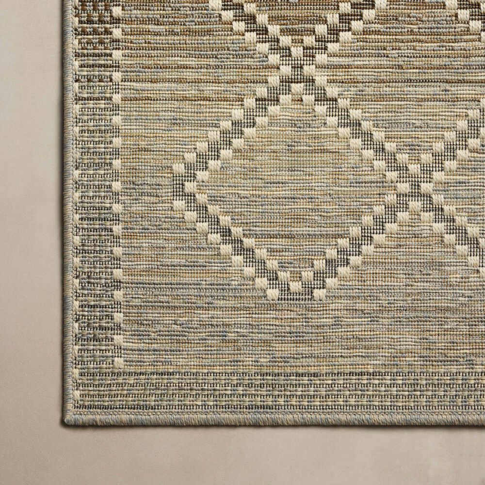 Loloi Saylor Stone and Ivory 11' x 15' Indoor/Outdoor Area Rug, , large