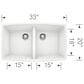 Blanco Performa 33" Equal Double Bowl Kitchen Sink in White, , large