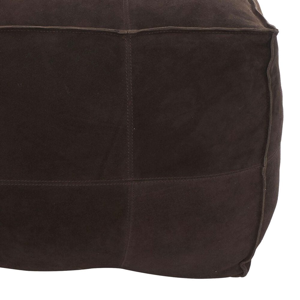 Maple and Jade 28&quot; Low Profile Square Stuffed Pouf in Dark Brown, , large