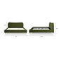 Jennifer Taylor Home Roman Queen Platform Bed with Olive Green Upholstered in Natural Whitewashed, , large