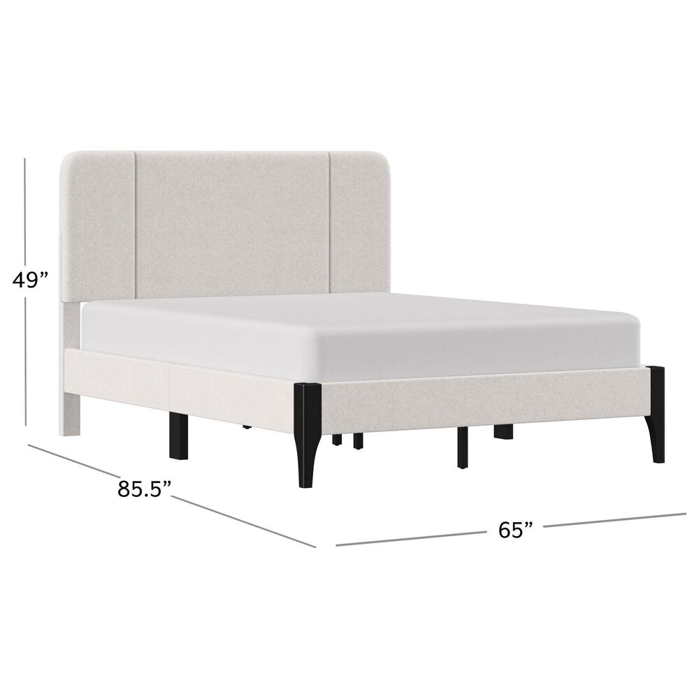 Richlands Furniture Springlee Queen Platform Bed with Oatmeal Upholstery in Black, , large